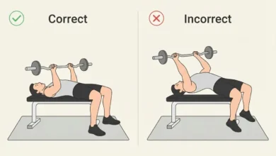 Arm Day Workout: The Complete Guide to Build Bigger Arms 29 Correct vs incorrect skull crusher form for avoiding arm day workout mistakes