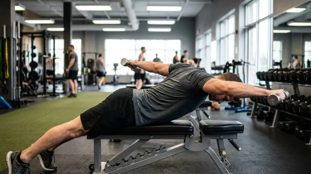 Person performing prone Y-T-W raises, an advanced scapular stabilization exercise for shoulder strength