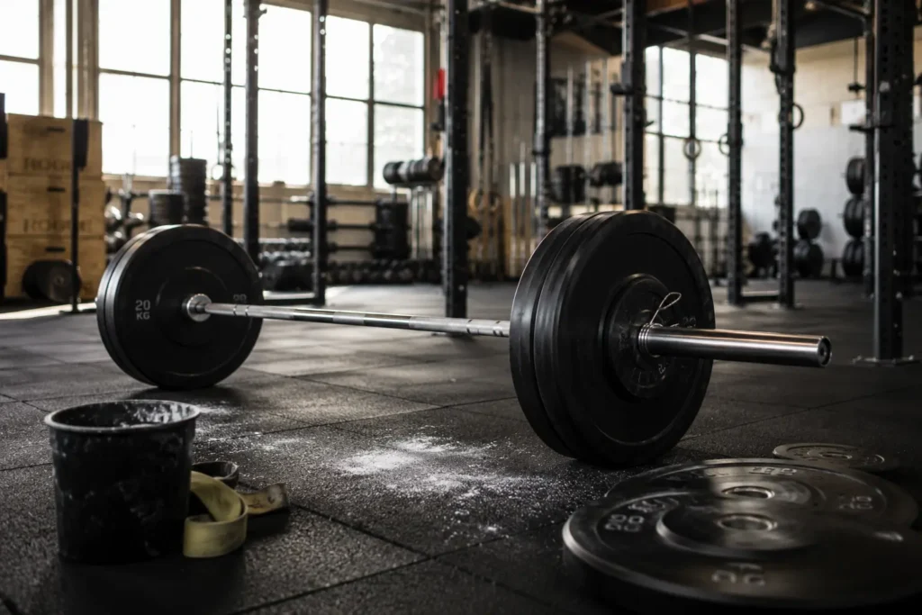 barbell setup for back exercises workout