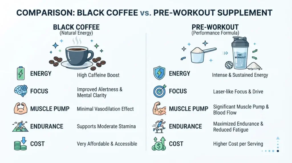 Workout log comparison showing improved exercise performance after taking a pre workout drink.