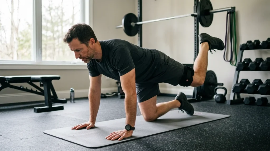 Weighted fire hydrant exercise with ankle weight
