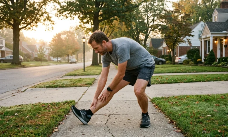 Man stretching outdoors at sunrise to increase testosterone naturally through exercise