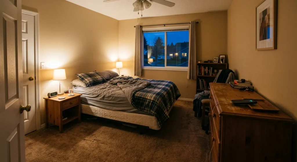 Bedroom set up for better sleep to help increase testosterone naturally