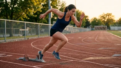 Fast Twitch Muscle Fibers: Types and Training 18 Runner exploding off the start showing fast twitch muscle fibers at work